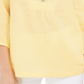 Charter Club Women's Linen Beaded Split Neck Top Yellow Size Large