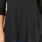 Style & Co Women's Pleated High Low Sweater Black  Size -PP