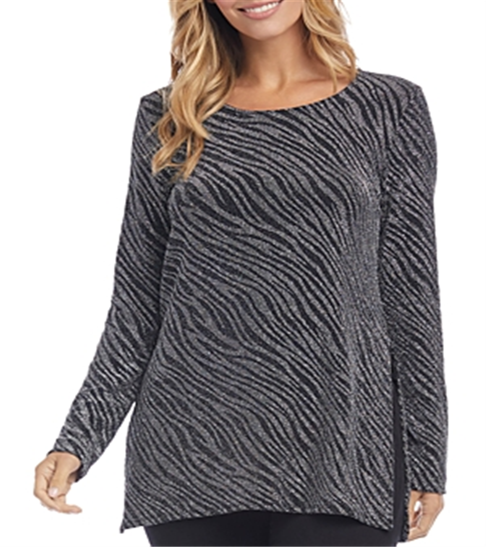 Karen Kane Women's Side Slit Top Black Size X-Small