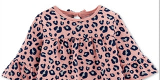 Carter's Toddler Girl's Cotton Bell Sleeve Leopard Print Top Pink Size 5T