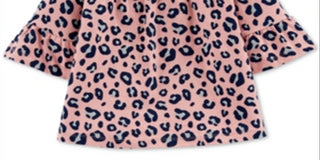 Carter's Toddler Girl's Cotton Bell Sleeve Leopard Print Top Pink Size 5T