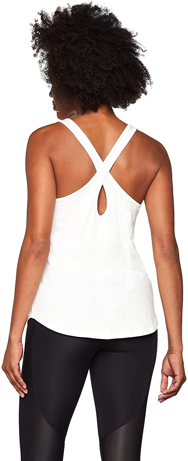 Under Armour Women's Graphic Script Crossback Studio Tank Top White Size Medium