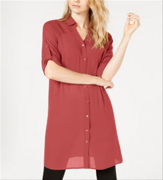 Alfani Women's Opulent Tunic Blouse Red Size X-Large