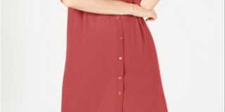 Alfani Women's Opulent Tunic Blouse Red Size X-Large