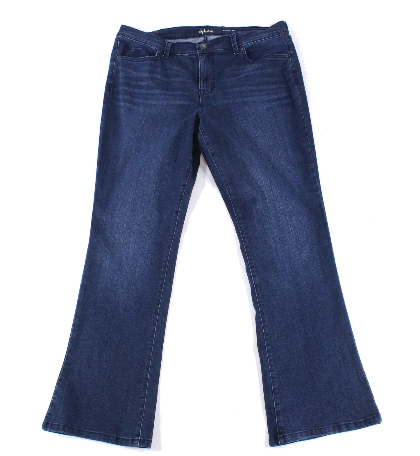Style & Co Women's Tummy Control Bootcut Jeans Blue Size 16 S