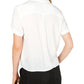 Hippie Rose Women's Short Sleeve Collared Button Up Top White Size Large