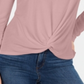 Style & Co Women's Twist Front Draped Top Pink Size Petite L