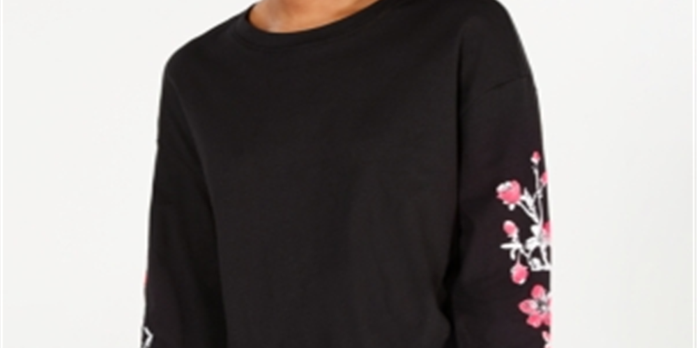 Rebellious One Junior's Cotton Tokyo Graphic T-Shirt Black Size Large