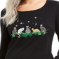 Karen Scott Women's Merry Cats Cotton Top Black Size Small