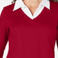 Karen Scott Women's Cotton Layered Look Top Red Size Small