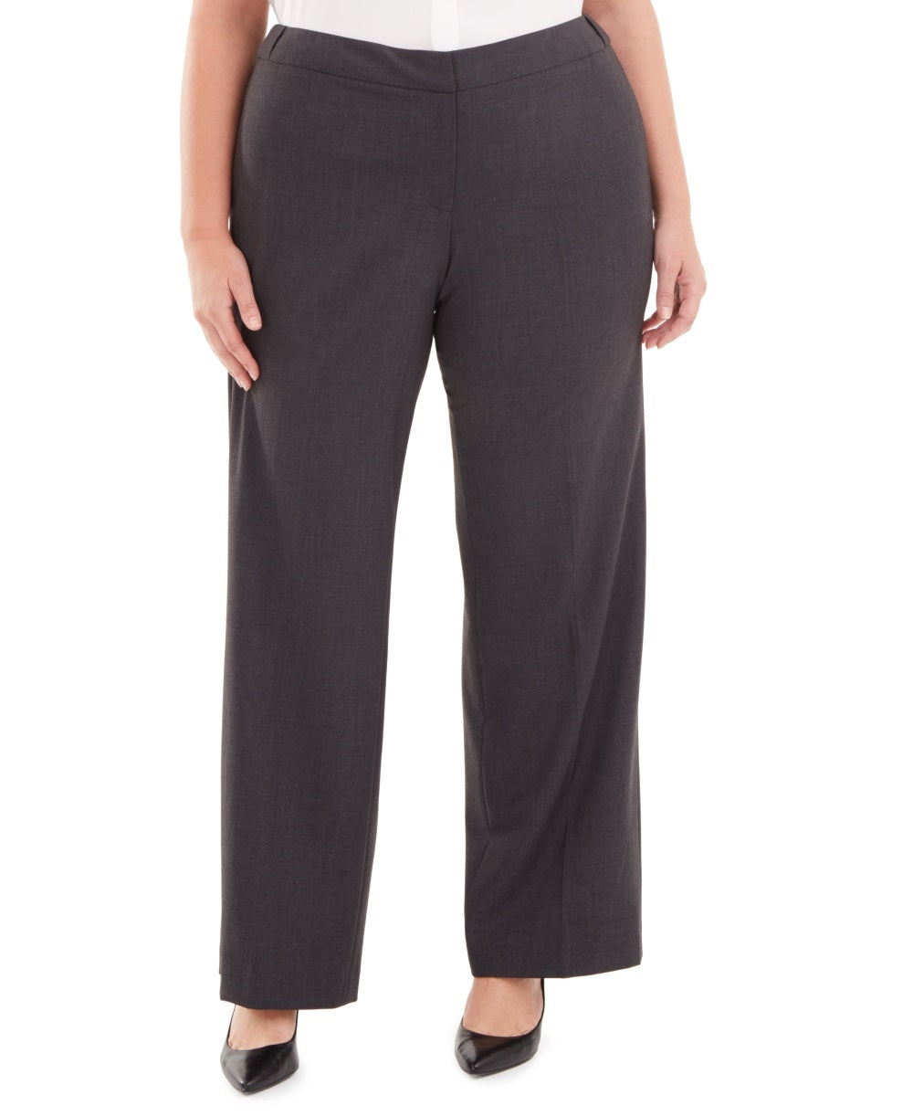Calvin Klein Women's Plus Highline Straight Leg Dress Pants Gray Size Petite Small