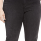INC International Concepts Women's Plus Size Snake Skin Cuff Jeans Black Size Small