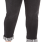 INC International Concepts Women's Plus Size Snake Skin Cuff Jeans Black Size Small