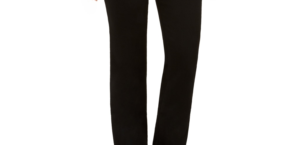 Charter Club Women's Knit Denim Straight Pull On Leg Jeans Black Size 16