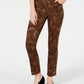 Charter Club Women's Animal Print Lexington Straight Leg Jeans Brown Size 18