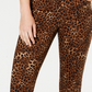 Charter Club Women's Animal Print Lexington Straight Leg Jeans Brown Size 18