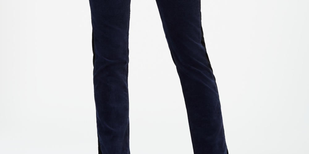 AG Women's Mari Velvet High Rise Straight Leg Jeans Blue Size 28