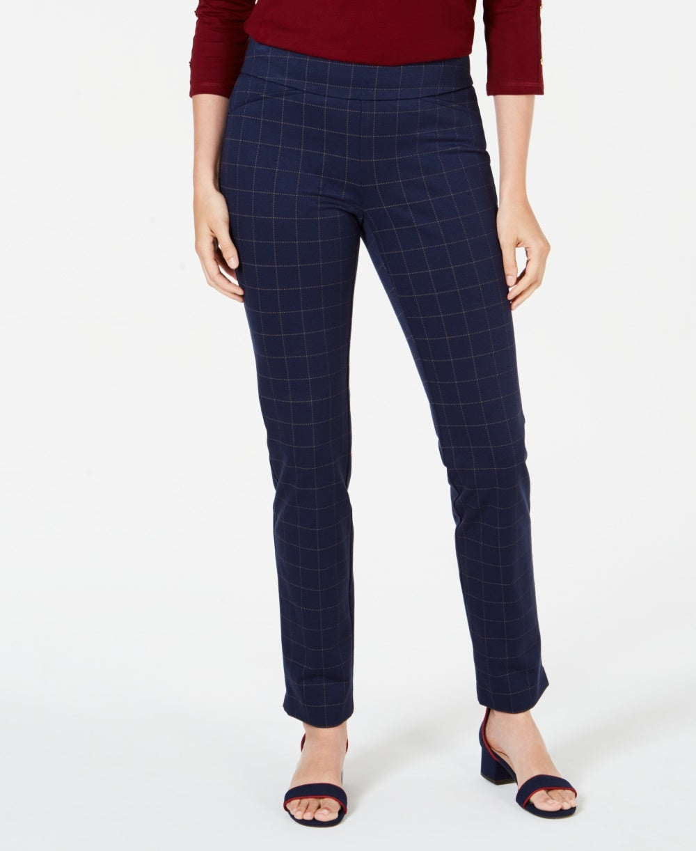 Charter Club Women's Petite Pull On Ponte Knit Pants Blue Size 6 Petite