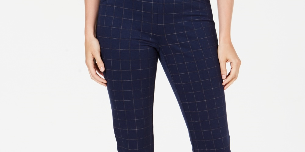 Charter Club Women's Petite Pull On Ponte Knit Pants Blue Size 6 Petite