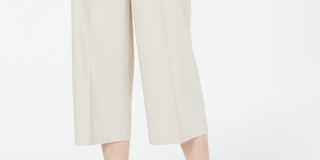Alfani Women's Wide Leg Linen Pants Beige Size 10 Petite