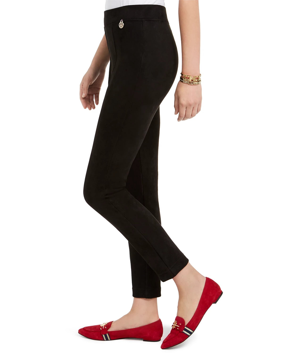 Tommy Hilfiger Women's Faux-Suede Pants Black Size X-Large