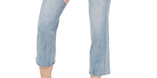 NYDJ Women's Marilyn Lace Stripe Ankle Straight Leg Jeans Blue Size  18