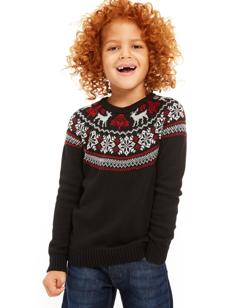 Charter Club Little Boys Fair Isle Family Sweater Black Size 6