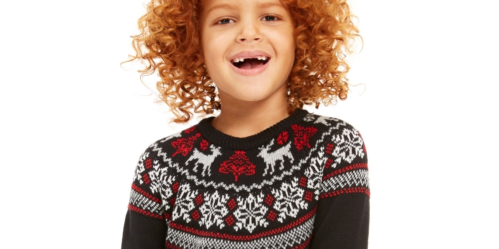 Charter Club Little Boys Fair Isle Family Sweater Black Size 6