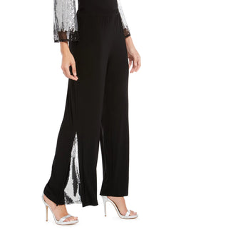 MSK Women's Sequin Inset Wide Leg Party Pants Size Petite X-Large