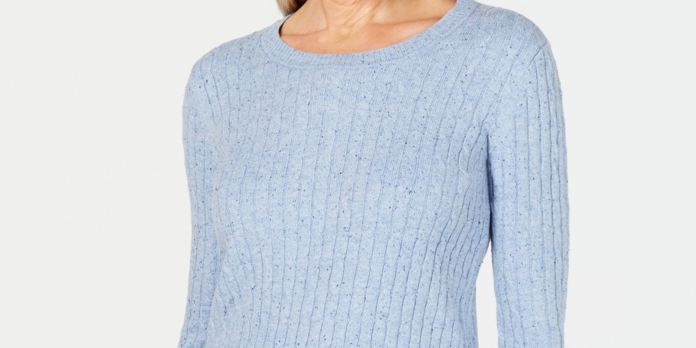 Karen Scott Women's Cable Knit Sweater Blue Size X-Small