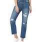 Numero Women's Ripped High Rise Frayed-Hem Denim Jeans Blue Size 31