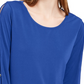 NY Collection Women's Split Sleeve Top Blue Size Petite Small