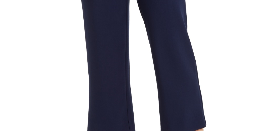 Charter Club Women's Twill Cropped Sailor Pants Blue Size 14