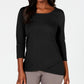 Karen Scott Women's Tulip Hem Top Black Size Medium