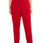 Anne Klein Women's Plus Flat Front Stretch Pants Red Size 14W