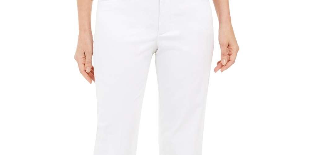 Charter Club Women's Cropped Straight Leg Pants White Size 6