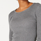 Hooked Up by IOT Juniors' Lace-Up Rib-Knit Sweater Dark Gray Size Medium