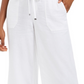 Style & Co Women's Wide Leg Linen Cropped Pants  White Size XX-Large