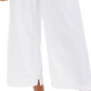 Style & Co Women's Wide Leg Linen Cropped Pants  White Size XX-Large