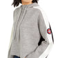 Tommy Hilfiger Women's Textured Printed Long Sleeve Crew Neck Hoodie Top Gray Size X-Large