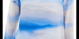 Alfani Women's Striped Scoop Neck Blouse Blue Size X-Large