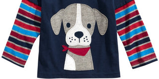 First Impressions Boy's Layered Look Puppy Print T Shirt Blue Size 3 MOS