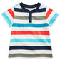 First Impressions Baby Boys Striped Cotton Henley T-Shirt  White Size 3-6MOS