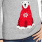 Tommy Hilfiger Women's Fair Isle Bear Sweater Gray Size Small