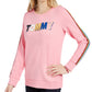 Tommy Hilfiger Women's Multicolor Logo Sweatshirt Pink Size Large