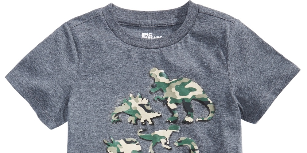 Epic Threads Toddler Boy's Camo Dino T-Shirt Gray Size 4
