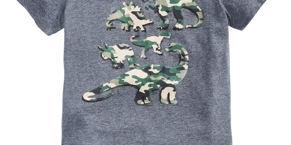 Epic Threads Toddler Boy's Camo Dino T-Shirt Gray Size 4