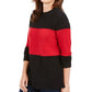 Karen Scott Women's Grace Colorblocked Sweater Red Size Medium