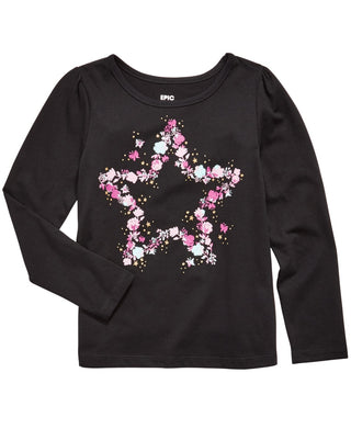 Epic Threads Kid's Little Girls Butterfly Star T Shirt Black Size 5