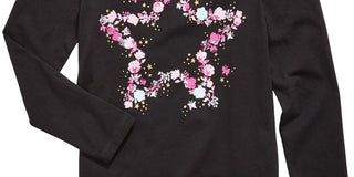 Epic Threads Kid's Little Girls Butterfly Star T Shirt Black Size 5